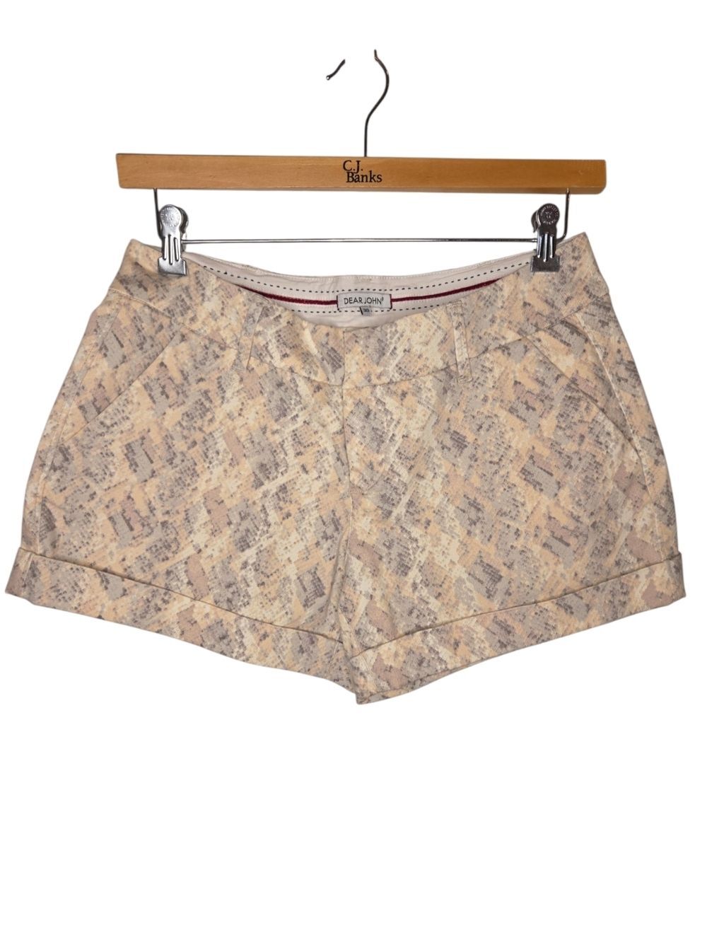 Dear John Anthropologie NWT Hampton Comfort Shorts in Thistle Snake Print 30